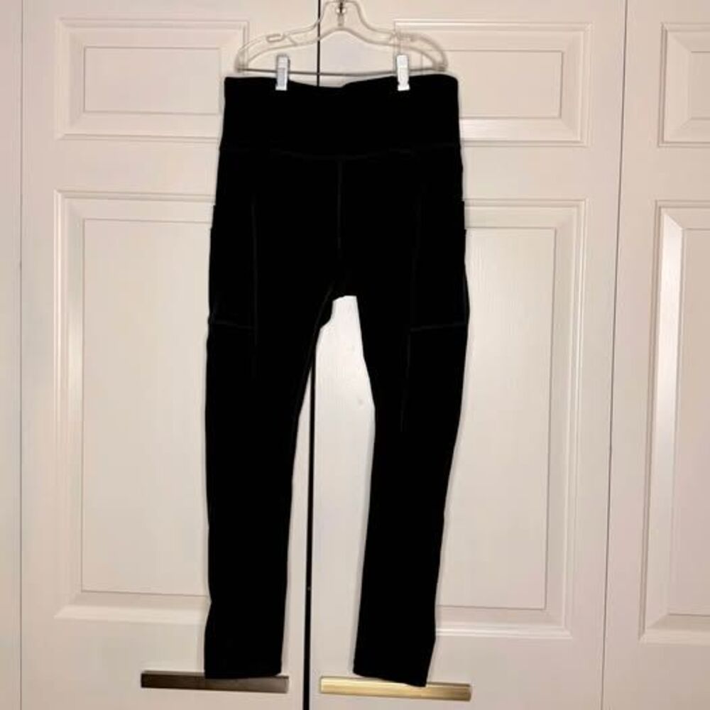 Ewedeos Black High-Waisted Workout Leggings with Pockets XL